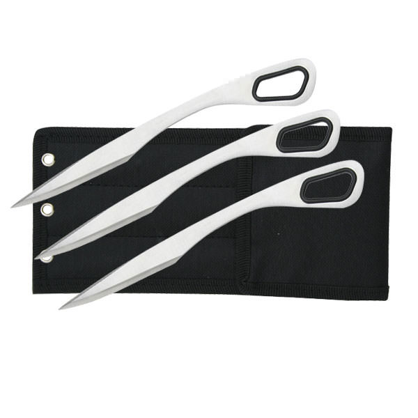 Thread The Needle 3 Pc Stainless Steel Throwing Knife Set 9 Inch - Tophatter's Army Products & Self Defense Collectible Weapons - Tophatter Daily Deals